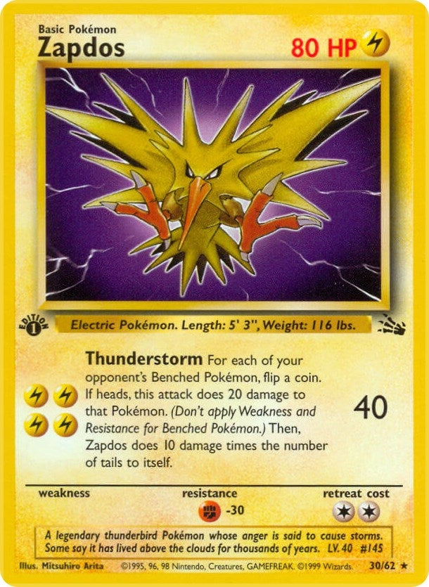 Image for Zapdos (30) (30/62) (Fossil) - Pokemon