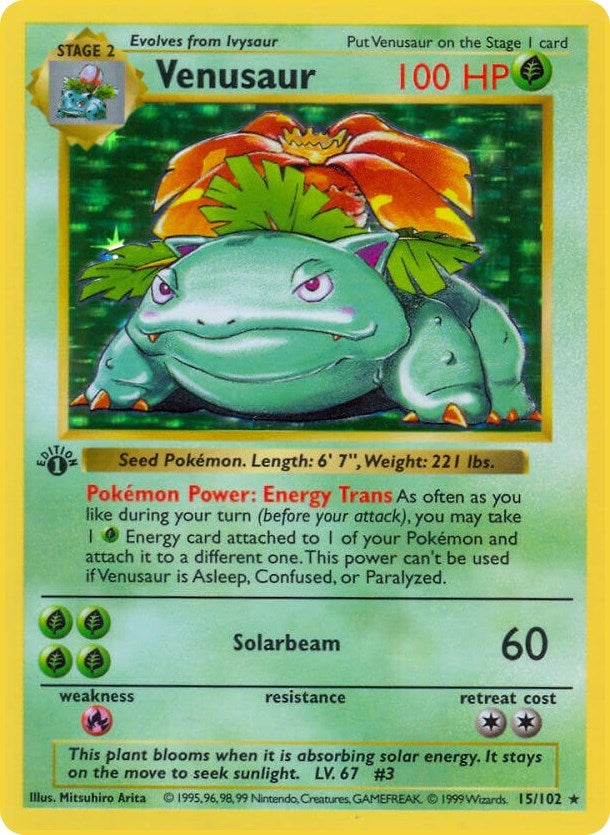 Image for Venusaur (015/102) (Base Set (Shadowless)) - Pokemon