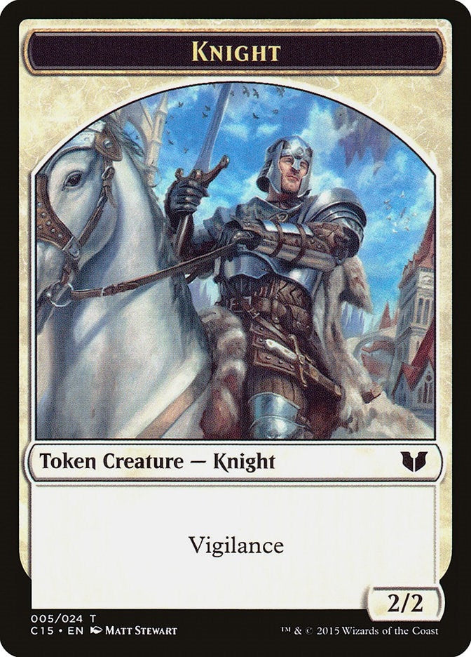 Knight (005) // Spirit (023) Double-Sided Token (5 // 23) (Commander 2015)