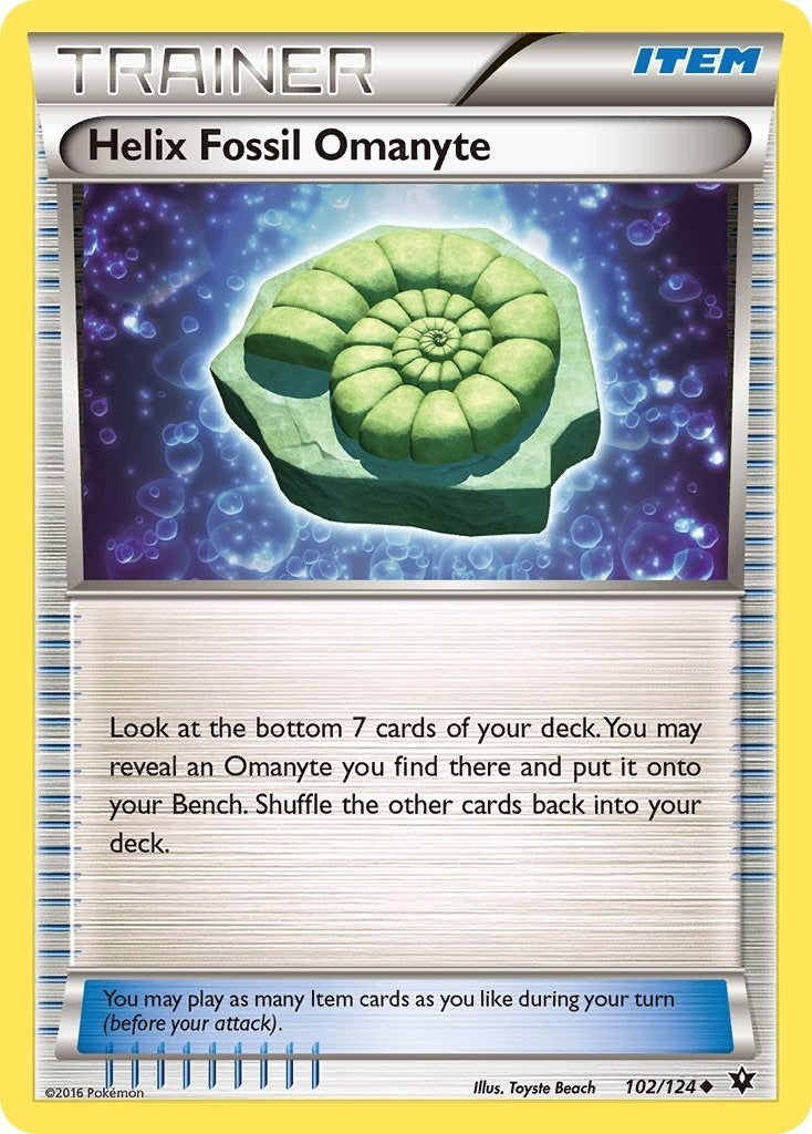 Image for Helix Fossil Omanyte (102/124) (XY - Fates Collide) - Pokemon