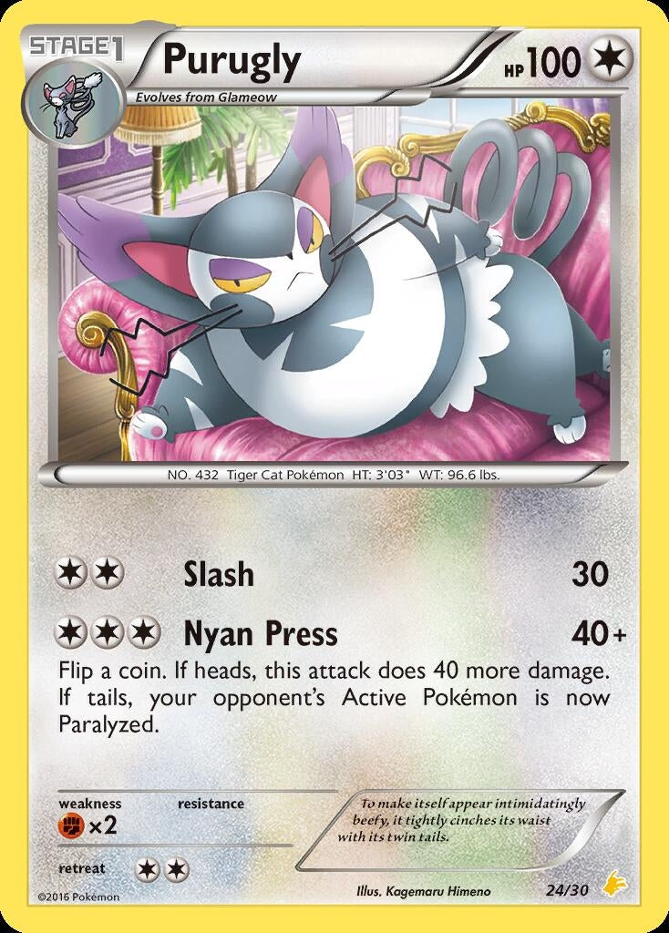 Image for Purugly (24) (24/30) (XY Trainer Kit: Pikachu Libre & Suicune) - Pokemon
