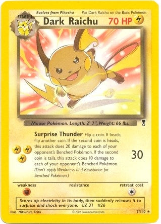 Image for Dark Raichu - 7/110 (WotC Legendary Collection) (007/110) (Deck Exclusives) - Pokemon