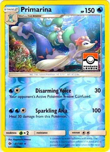 Image for Primarina - 41/149 (Pokemon League) (041/149) (League & Championship Cards) - Pokemon