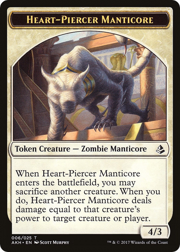 Heart-Piercer Manticore // Warrior Double-Sided Token (6 // 17) (Amonkhet)