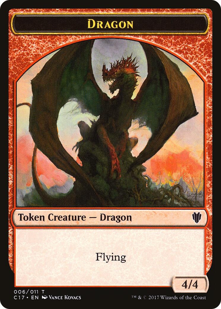 Dragon (006) // Gold Double-Sided Token (6 // 10) (Commander 2017)
