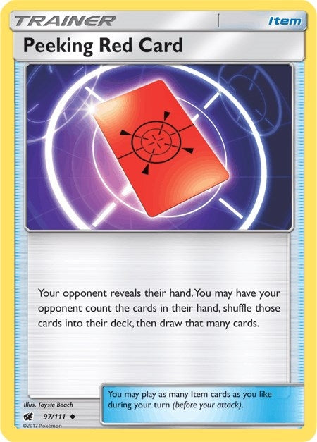 Image for Peeking Red Card (97/111) (SM - Crimson Invasion) - Pokemon