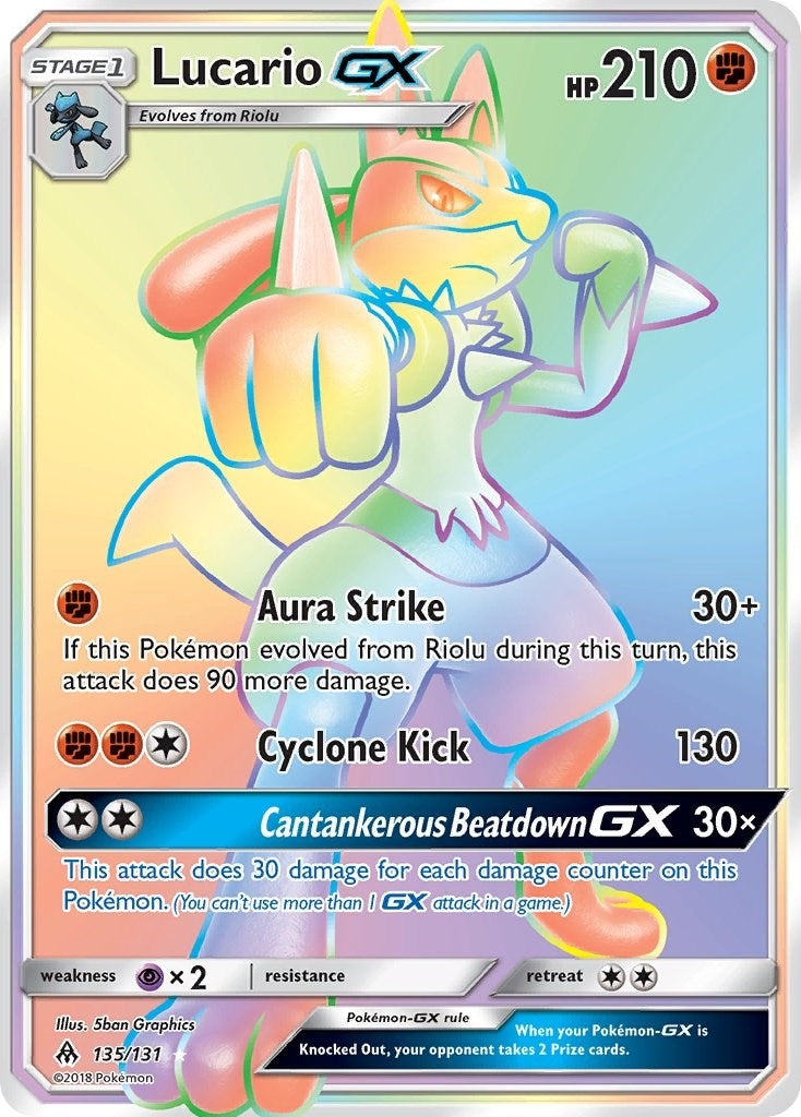 Image for Lucario GX (Secret) (135/131) (SM - Forbidden Light) - Pokemon
