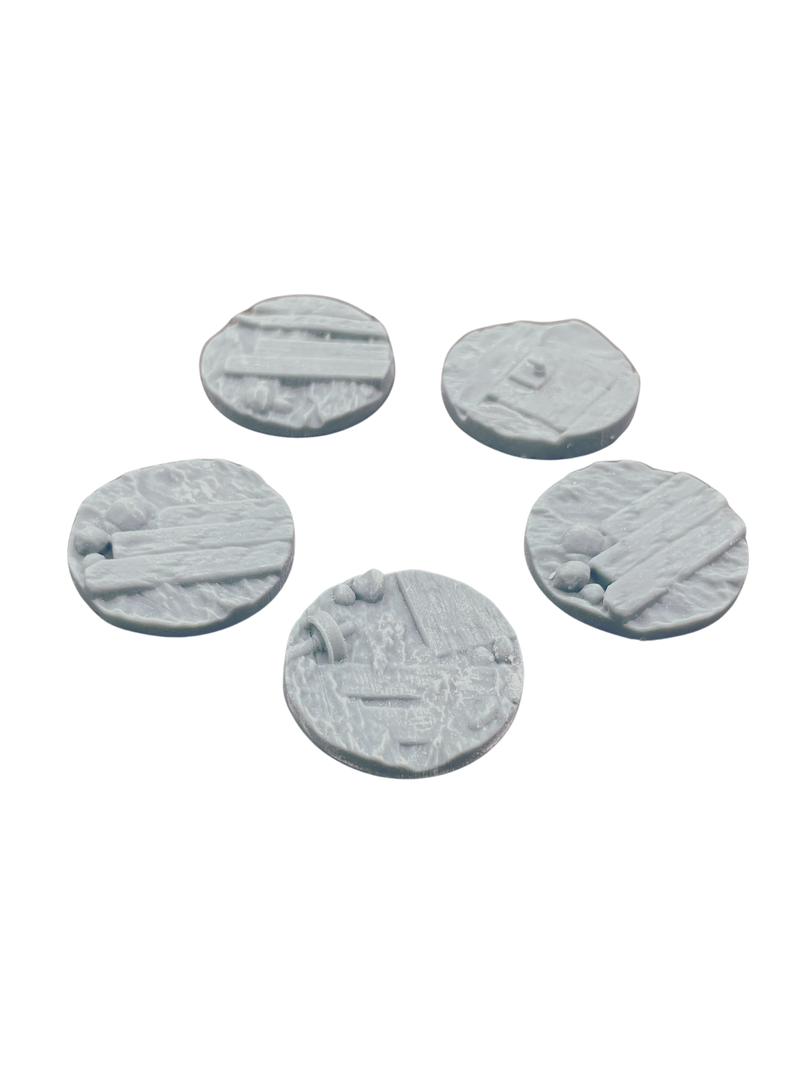 Resin Printed 25mm Debris Bases 5ct