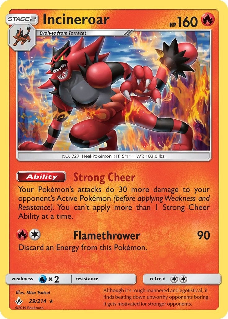 Image for Incineroar (29/214) (SM - Unbroken Bonds) - Pokemon