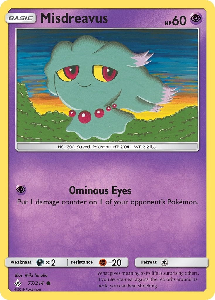 Image for Misdreavus (77/214) (SM - Unbroken Bonds) - Pokemon