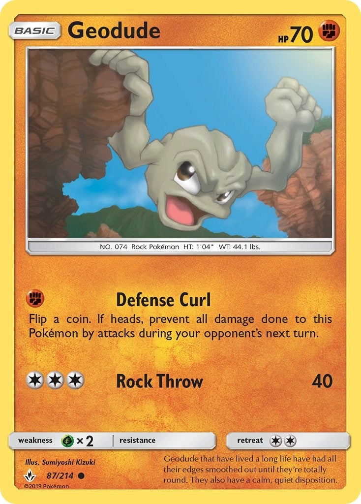 Image for Geodude (87/214) (SM - Unbroken Bonds) - Pokemon