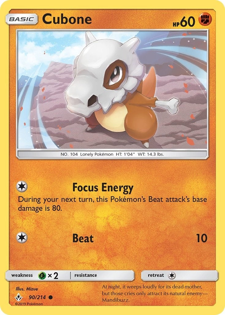 Image for Cubone (90/214) (SM - Unbroken Bonds) - Pokemon