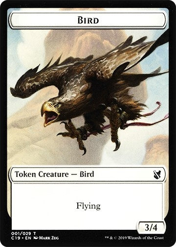 Bird (001) // Sculpture Double-Sided Token (1 // 24) (Commander 2019)