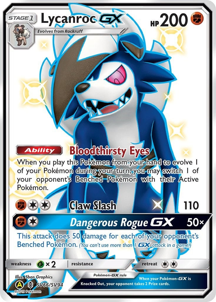 Image for Lycanroc GX (SV66) (SV66/SV94) (Hidden Fates: Shiny Vault) - Pokemon