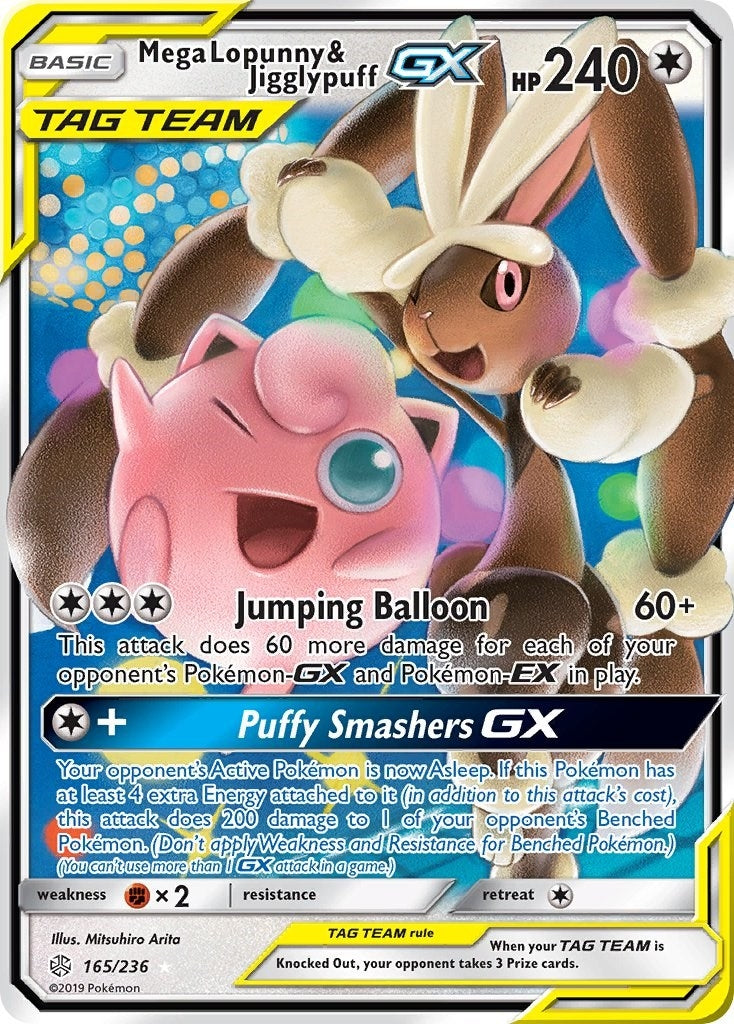 Image for Mega Lopunny & Jigglypuff GX (165/236) (SM - Cosmic Eclipse) - Pokemon