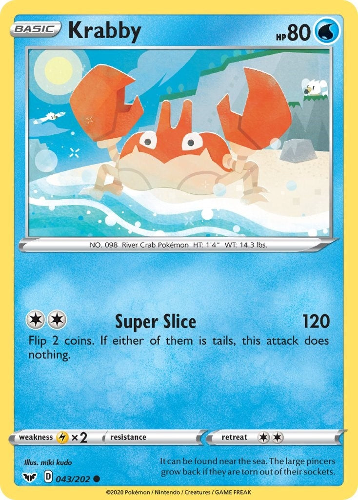 Image for Krabby (043) (043/202) (SWSH01: Sword & Shield Base Set) - Pokemon