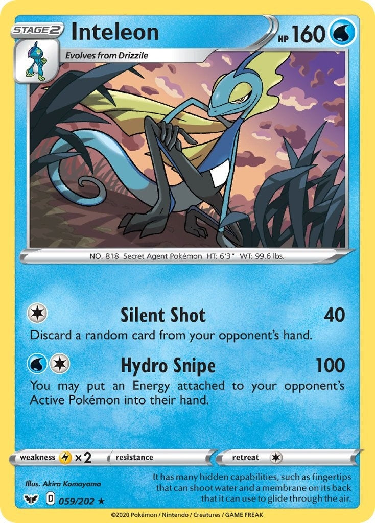 Image for Inteleon (059) (059/202) (SWSH01: Sword & Shield Base Set) - Pokemon
