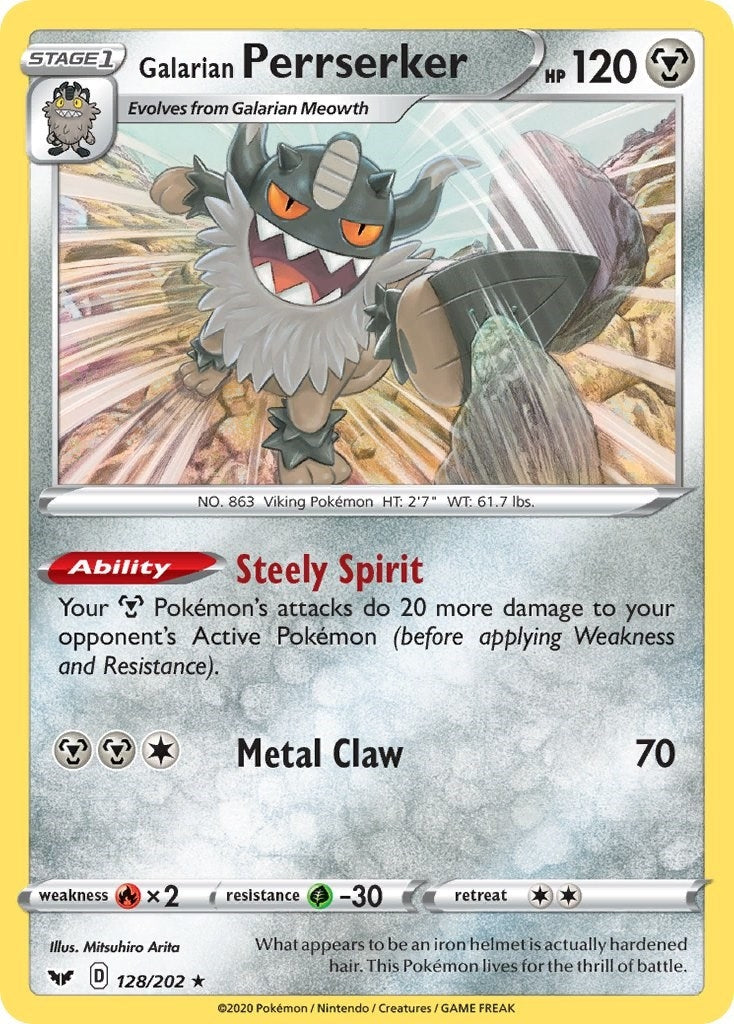 Image for Galarian Perrserker (128/202) (SWSH01: Sword & Shield Base Set) - Pokemon