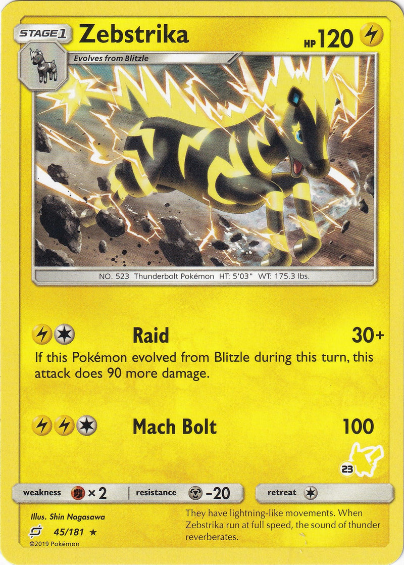Image for Zebstrika - 45/181 (#23 Pikachu Stamped) (045/181) (Battle Academy) - Pokemon