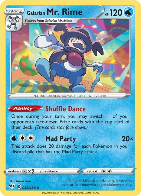 Image for Galarian Mr. Rime (036/189) (SWSH03: Darkness Ablaze) - Pokemon