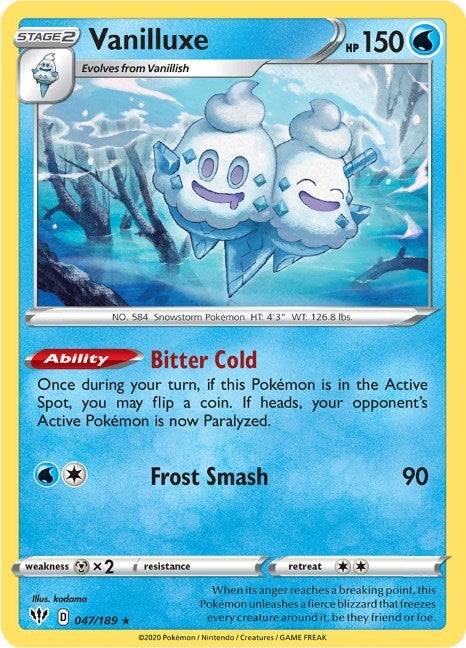 Image for Vanilluxe (047/189) (SWSH03: Darkness Ablaze) - Pokemon