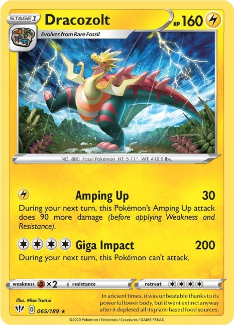 Image for Dracozolt (065/189) (SWSH03: Darkness Ablaze) - Pokemon
