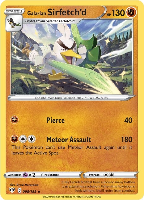 Image for Galarian Sirfetch'd (098/189) (SWSH03: Darkness Ablaze) - Pokemon