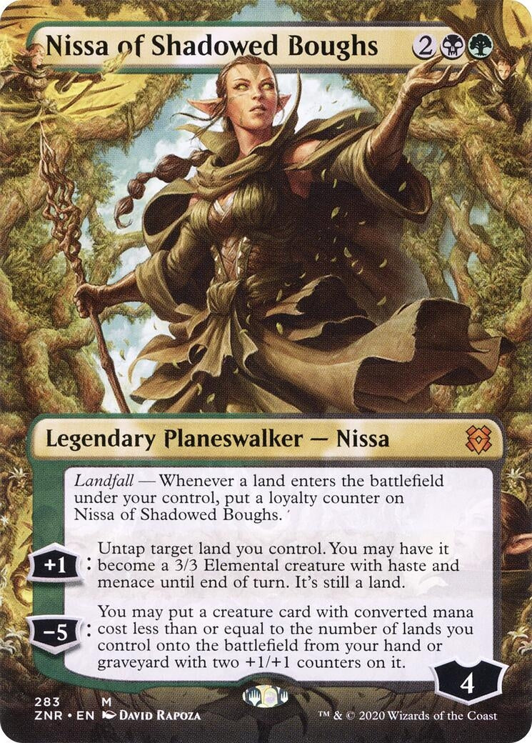 Nissa of Shadowed Boughs (Borderless) (283) (Zendikar Rising)
