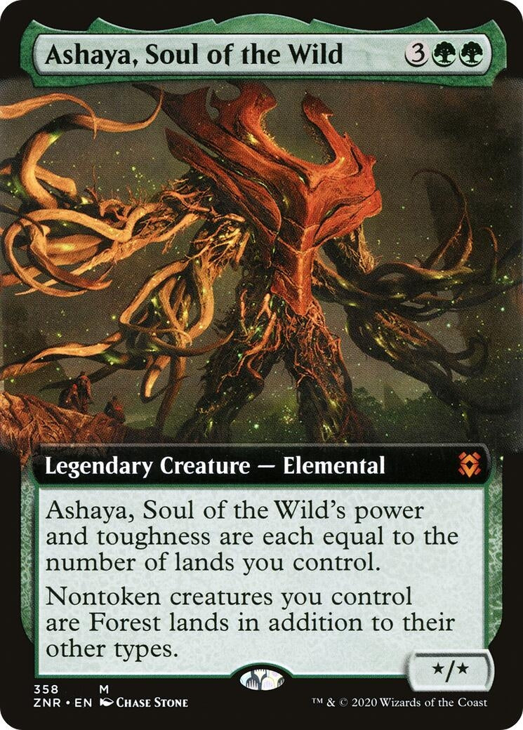 Ashaya, Soul of the Wild (Extended Art) (358) (Zendikar Rising)