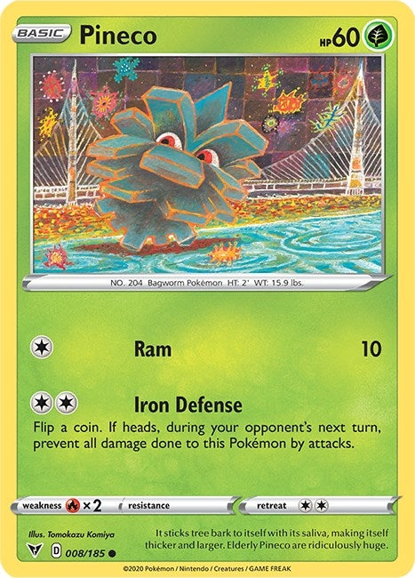 Image for Pineco (008/185) (SWSH04: Vivid Voltage) - Pokemon