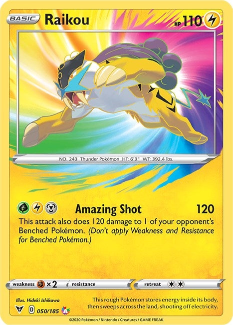 Image for Raikou (050/185) (SWSH04: Vivid Voltage) - Pokemon
