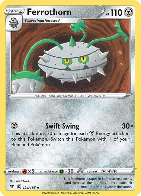 Image for Ferrothorn (124/185) (SWSH04: Vivid Voltage) - Pokemon
