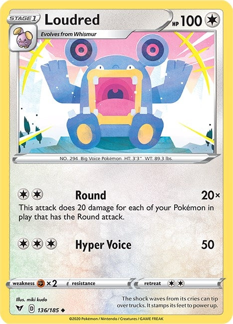 Image for Loudred (136/185) (SWSH04: Vivid Voltage) - Pokemon