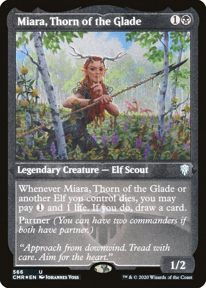 Miara, Thorn of the Glade (Foil Etched) (566) (Commander Legends)