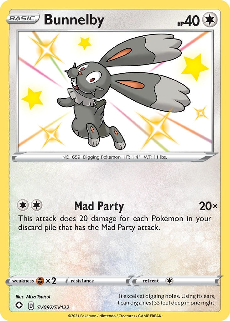 Image for Bunnelby (SV097/SV122) (Shining Fates: Shiny Vault) - Pokemon