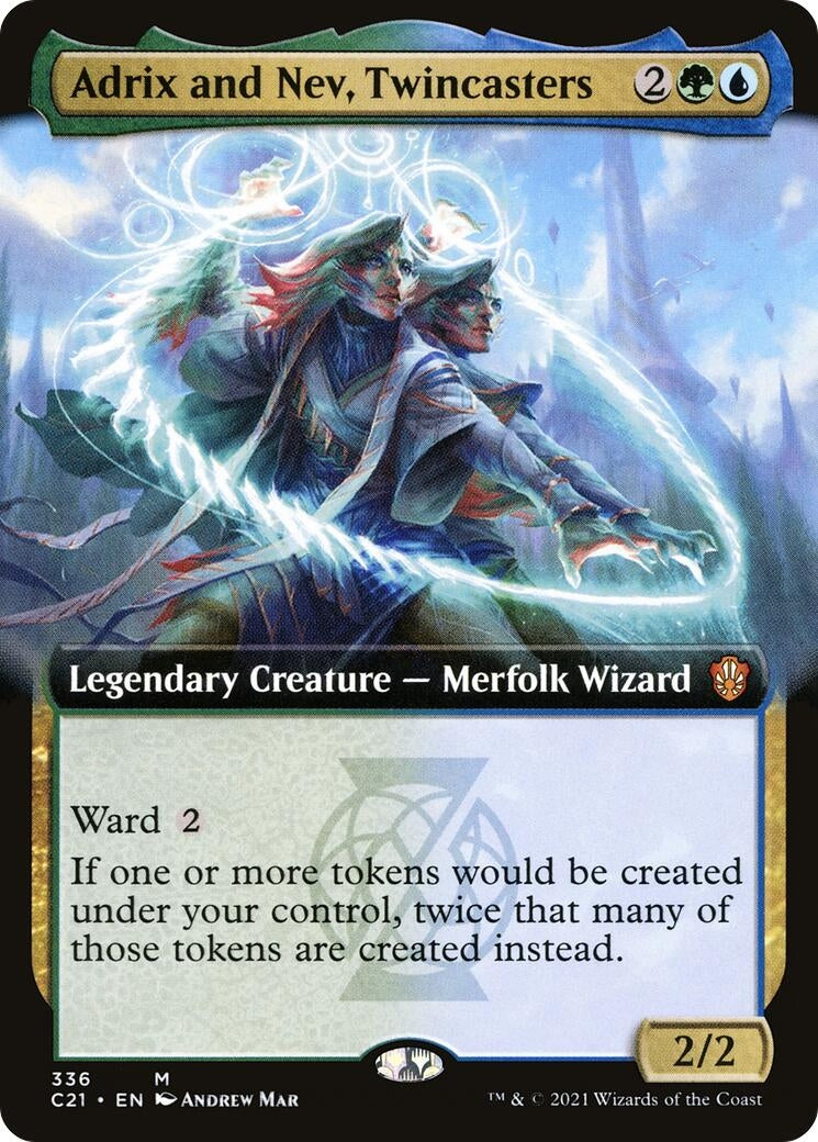 Adrix and Nev, Twincasters (Extended Art) (336) (Commander 2021)