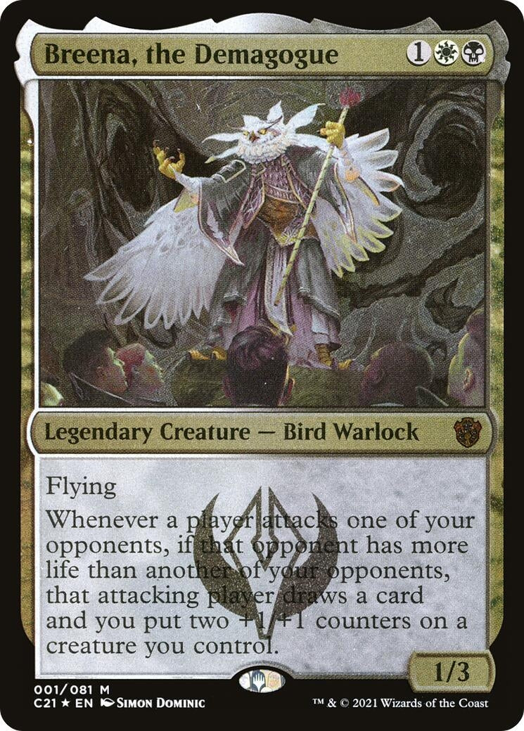 Breena, the Demagogue (Display Commander) - Thick Stock (1) (Commander 2021)