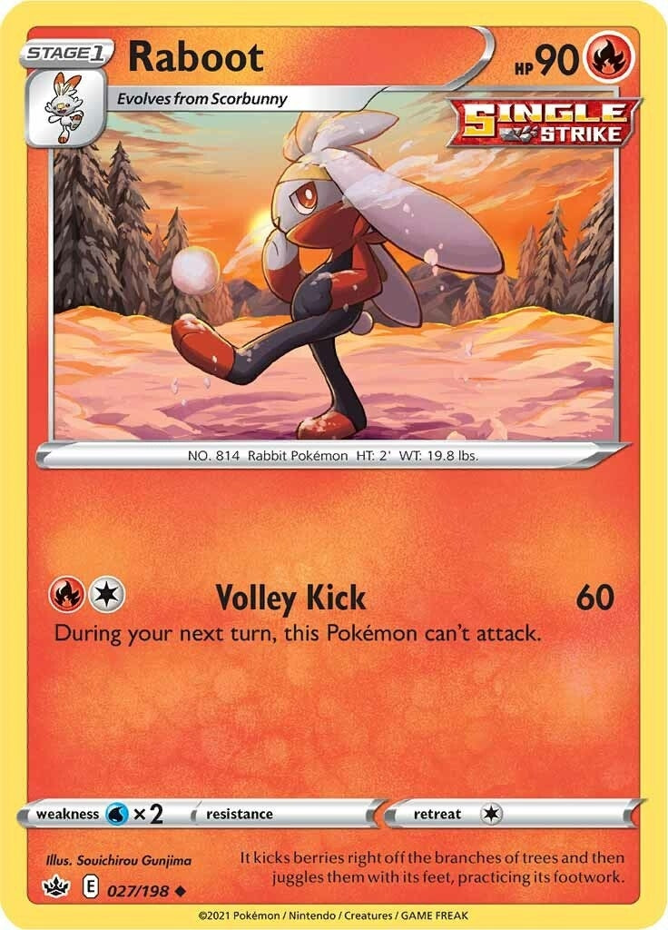 Image for Raboot (027/198) (SWSH06: Chilling Reign) - Pokemon