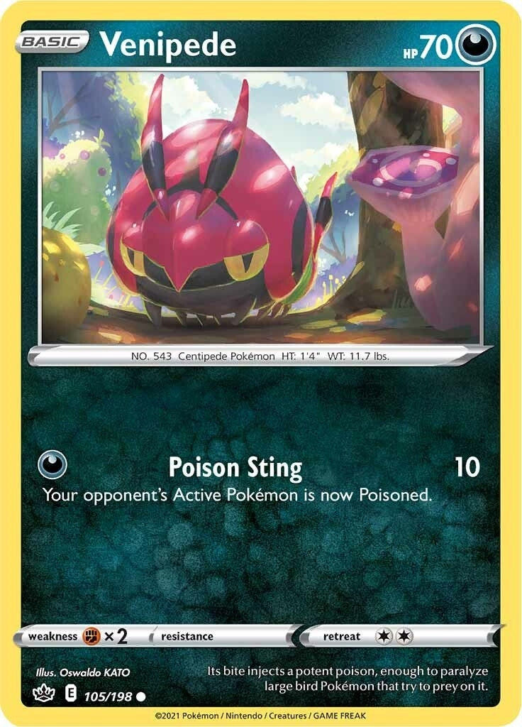 Image for Venipede (105/198) (SWSH06: Chilling Reign) - Pokemon