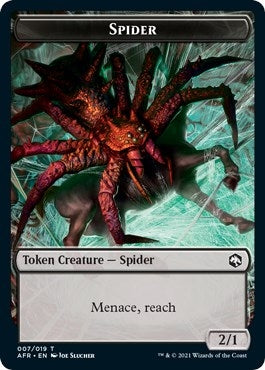 Spider // Emblem - Lolth, Spider Queen Double-Sided Token (7 // 17) (Adventures in the Forgotten Realms)