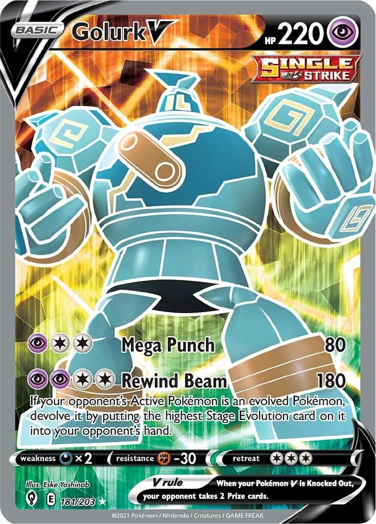 Image for Golurk V (Full Art) (181/203) (SWSH07: Evolving Skies) - Pokemon
