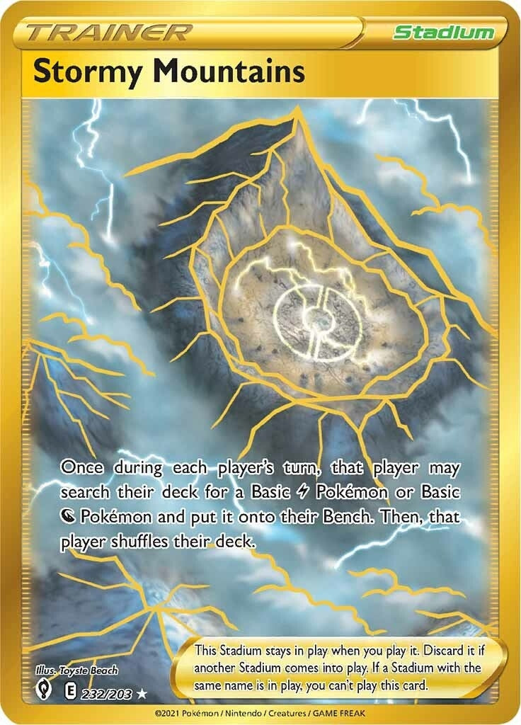 Image for Stormy Mountains (Secret) (232/203) (SWSH07: Evolving Skies) - Pokemon