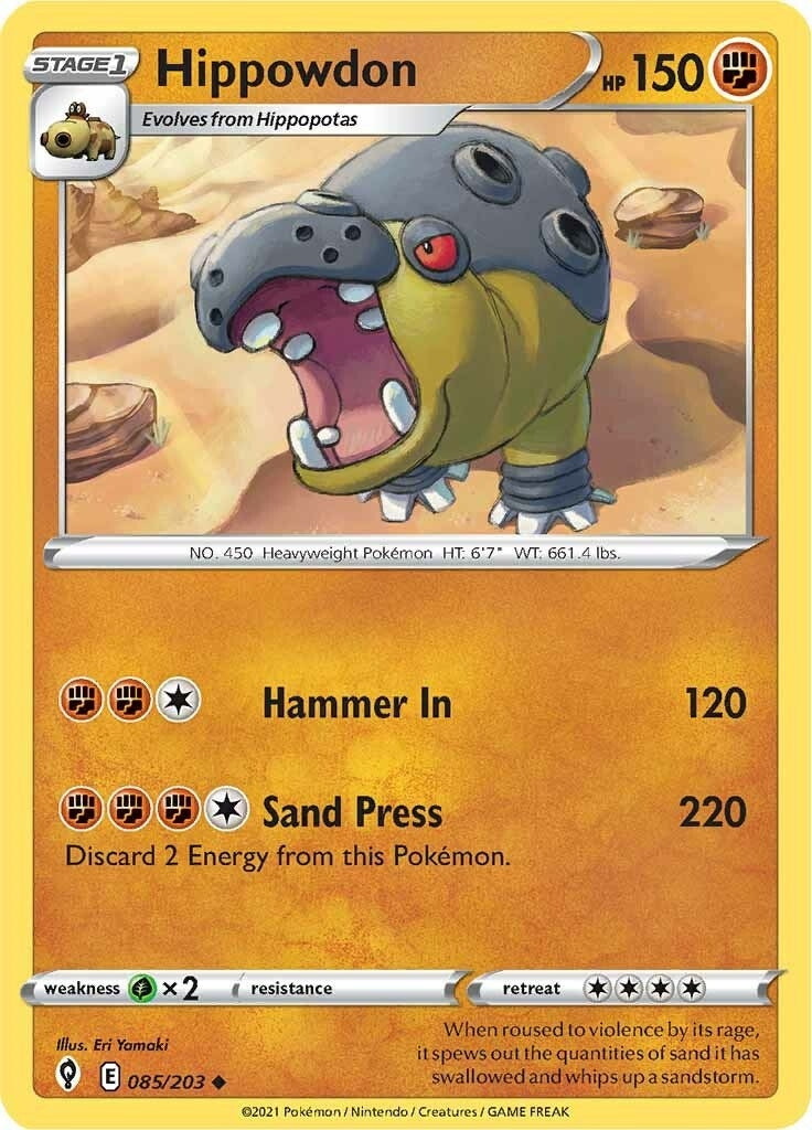 Image for Hippowdon (085/203) (SWSH07: Evolving Skies) - Pokemon