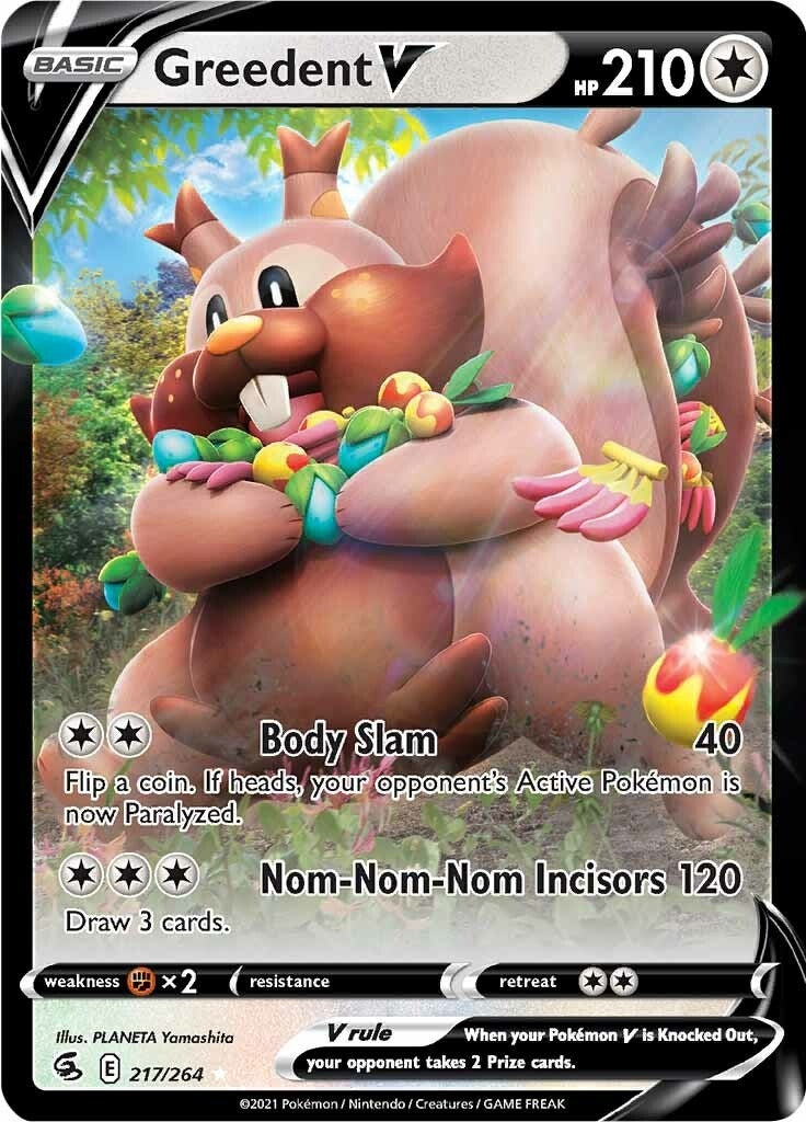 Image for Greedent V (217/264) (SWSH08: Fusion Strike) - Pokemon