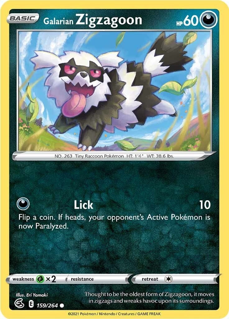 Image for Galarian Zigzagoon (159/264) (SWSH08: Fusion Strike) - Pokemon