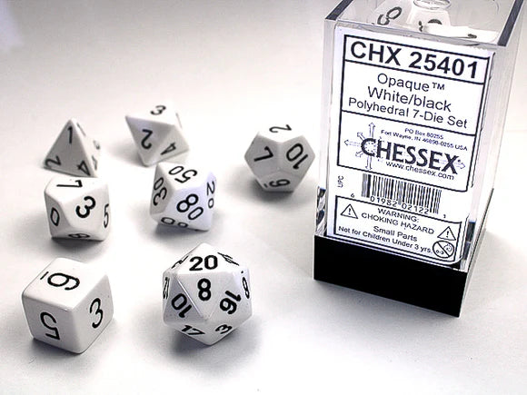 Chessex: Opaque White 7-Die Set