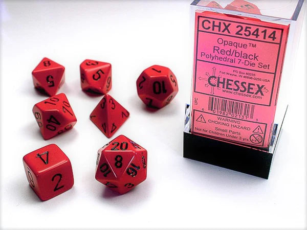 Chessex: Opaque Red 7-Die Set