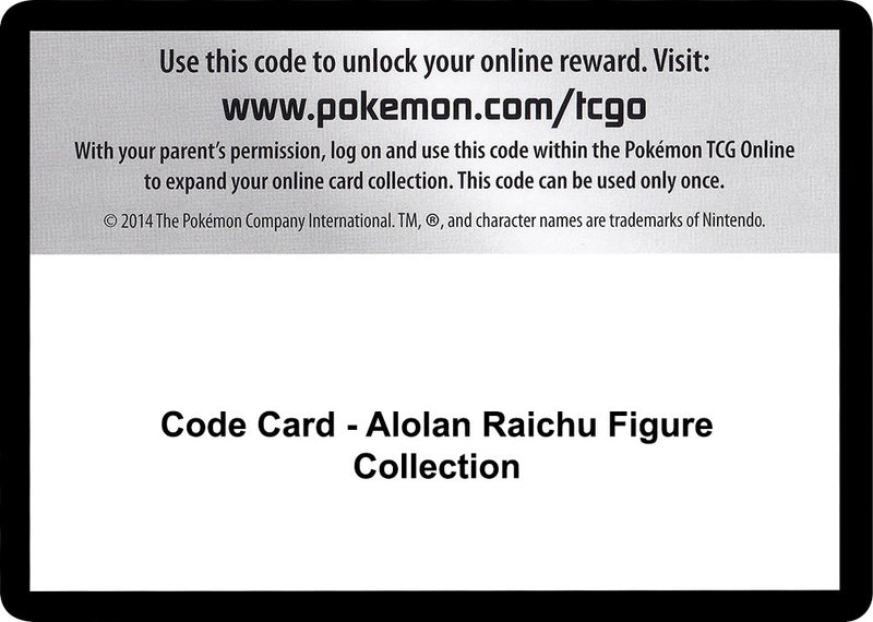 Image for Code Card - Alolan Raichu Figure Collection (SM - Burning Shadows) - Pokemon