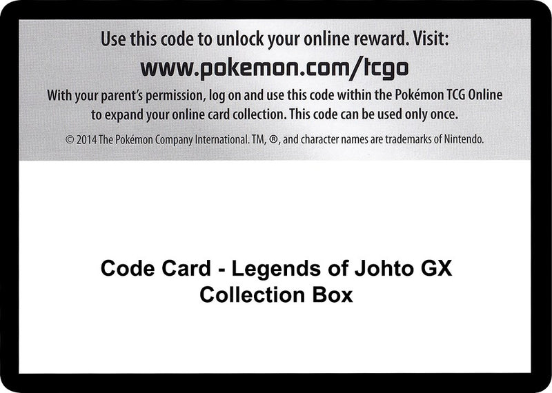 Image for Code Card - Legends of Johto GX Collection Box (SM - Ultra Prism) - Pokemon