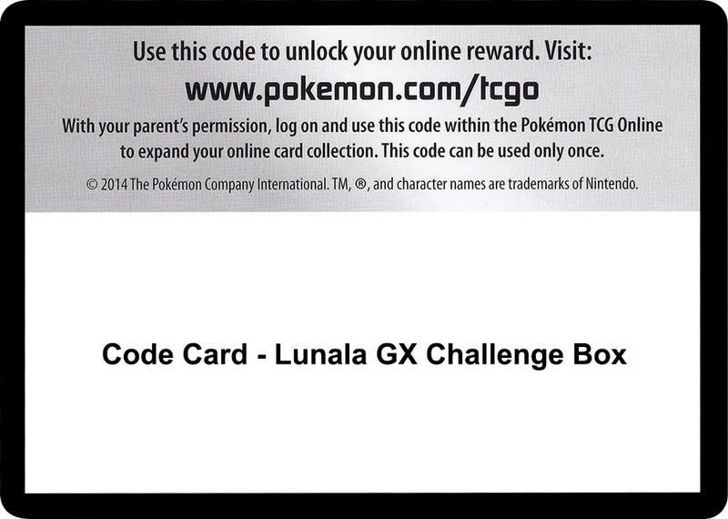 Image for Code Card - Lunala GX Challenge Box (SM - Guardians Rising) - Pokemon